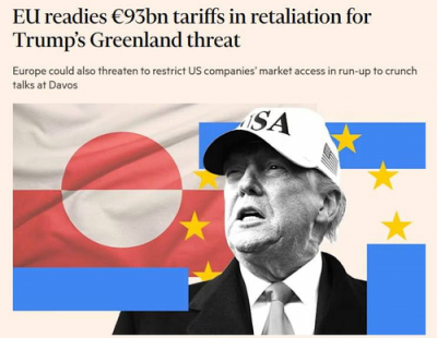 ЕС готовит ответные тарифы на &euro;93 млрд на фоне угроз Трампа из-за Гренландии, &mdash; Financial Times