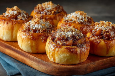 Яблочные пышки с крошкой штрейзель: сладкий аромат от этих булочек стоит на весь дом