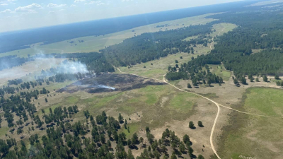 Ликвидация пожара на территории Донгулекского лесничества