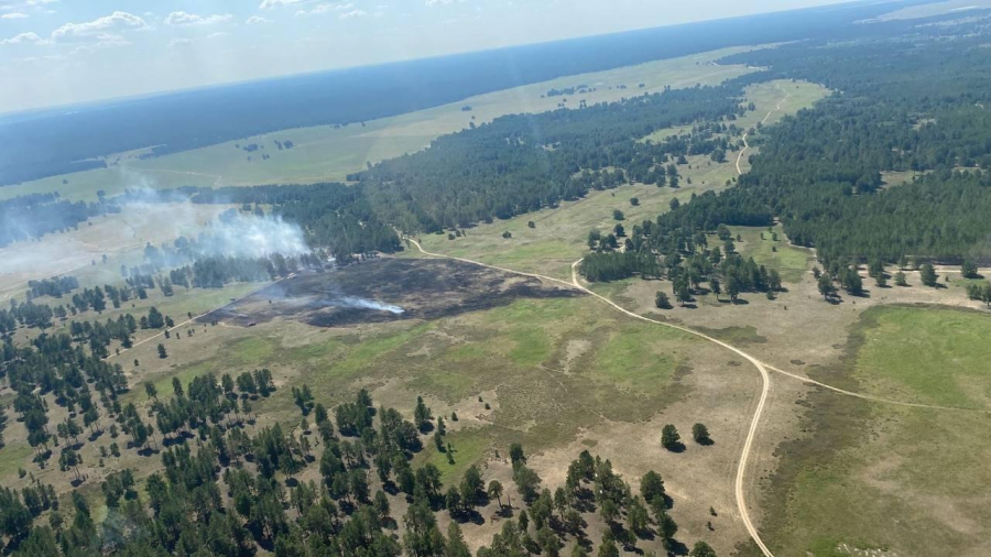 Ликвидация пожара на территории Донгулекского лесничества