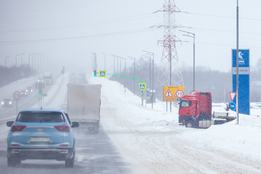В&nbsp;Татарстане из-за непогоды временно закрыли трассу М5 для грузовиков и&nbsp;автобусов