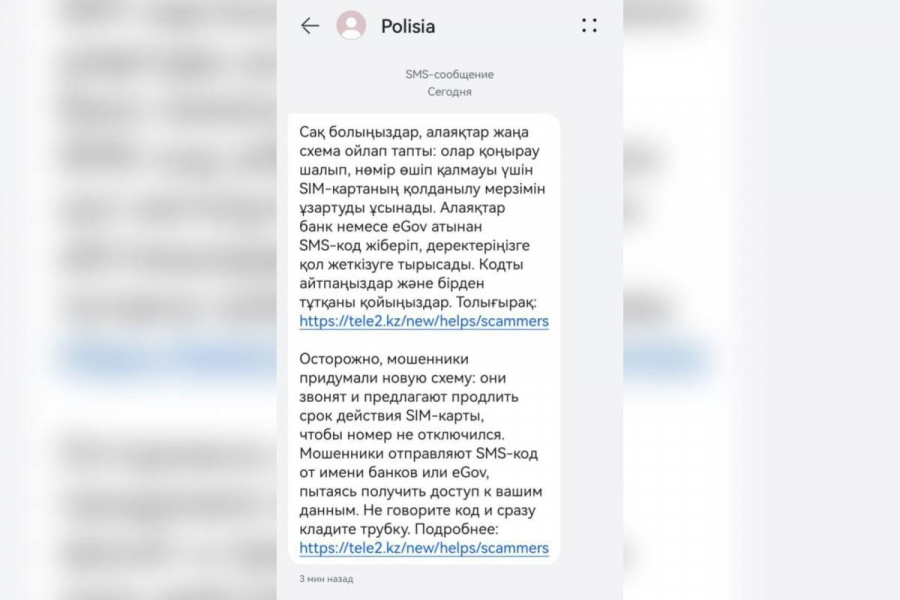 МВД Казахстана предупредило миллионы абонентов о кибермошенничествах